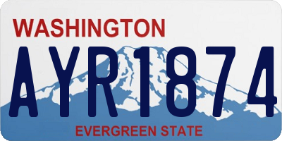 WA license plate AYR1874