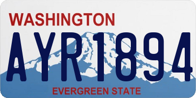 WA license plate AYR1894