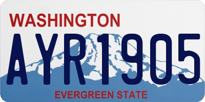 WA license plate AYR1905