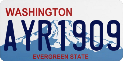 WA license plate AYR1909