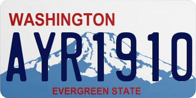 WA license plate AYR1910