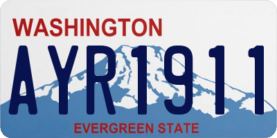 WA license plate AYR1911