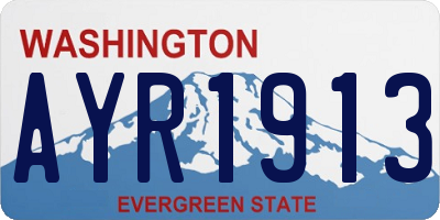 WA license plate AYR1913