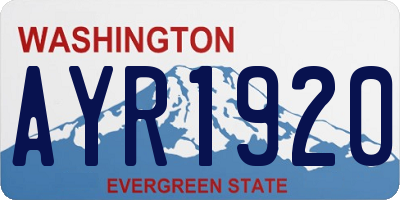 WA license plate AYR1920