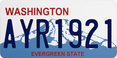 WA license plate AYR1921