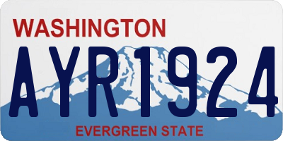 WA license plate AYR1924