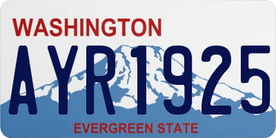 WA license plate AYR1925