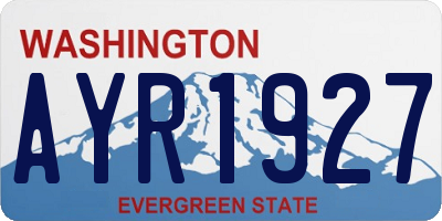 WA license plate AYR1927