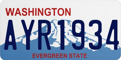 WA license plate AYR1934