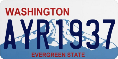 WA license plate AYR1937