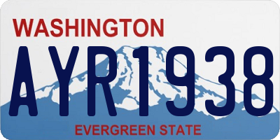 WA license plate AYR1938