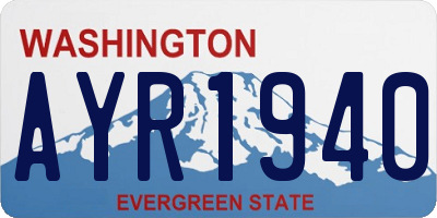 WA license plate AYR1940