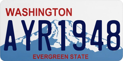 WA license plate AYR1948