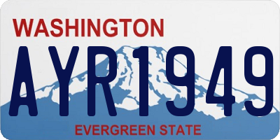 WA license plate AYR1949