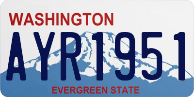 WA license plate AYR1951