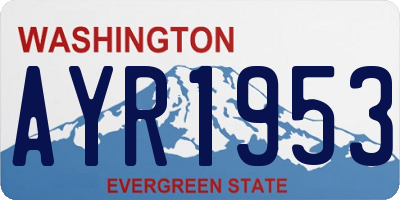 WA license plate AYR1953