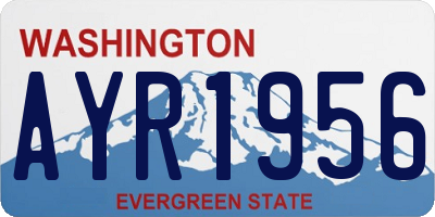 WA license plate AYR1956