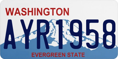 WA license plate AYR1958