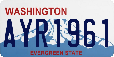 WA license plate AYR1961