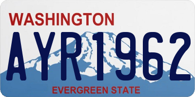 WA license plate AYR1962