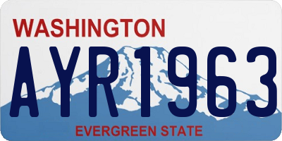 WA license plate AYR1963