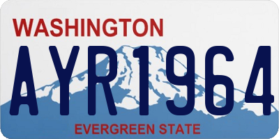 WA license plate AYR1964