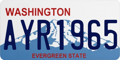 WA license plate AYR1965