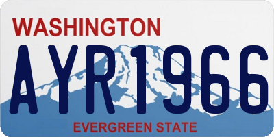 WA license plate AYR1966