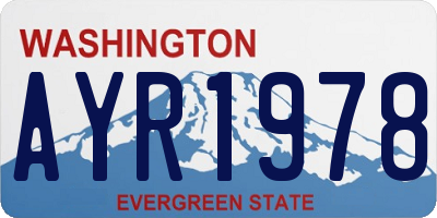 WA license plate AYR1978