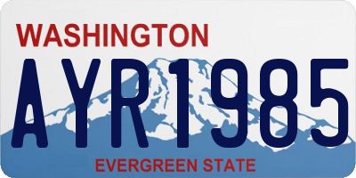 WA license plate AYR1985