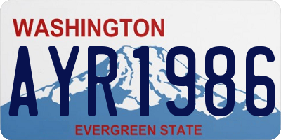 WA license plate AYR1986
