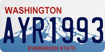 WA license plate AYR1993