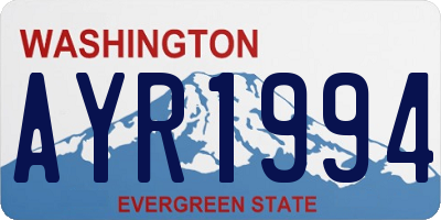 WA license plate AYR1994