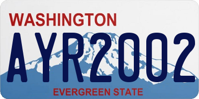 WA license plate AYR2002