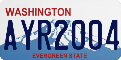 WA license plate AYR2004