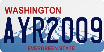 WA license plate AYR2009