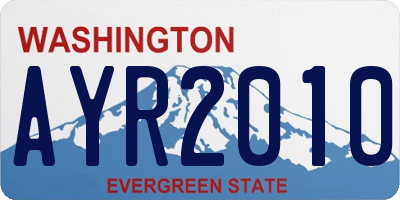 WA license plate AYR2010