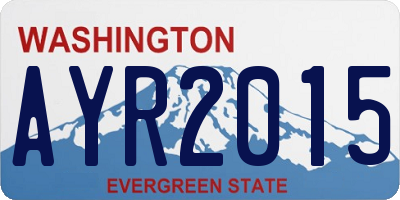 WA license plate AYR2015