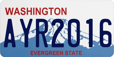 WA license plate AYR2016