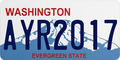 WA license plate AYR2017