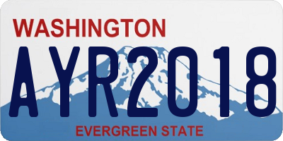WA license plate AYR2018
