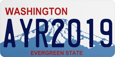 WA license plate AYR2019