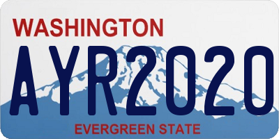 WA license plate AYR2020