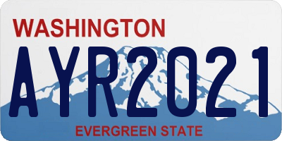 WA license plate AYR2021