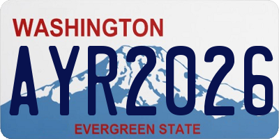 WA license plate AYR2026