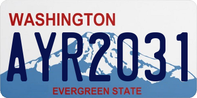 WA license plate AYR2031
