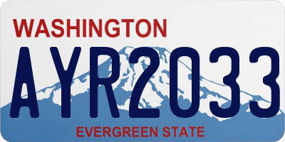WA license plate AYR2033