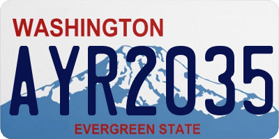 WA license plate AYR2035