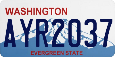 WA license plate AYR2037