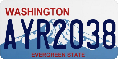 WA license plate AYR2038